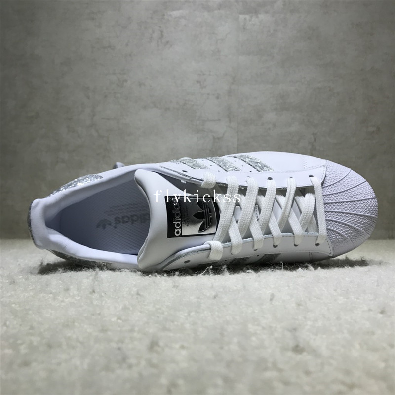 Adidas Superstar White Silver Strips S76923